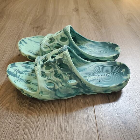 Merrell Hydro Slides Rubber Green Outdoor Waterproof Camping unisex M 7.5 W 9 - Picture 3 of 10
